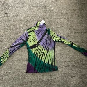 Afrm multi colored mesh long sleeve top